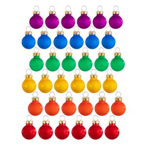 Üveg karácsonyfadísz készlet 36 db-os Rainbow Mini – Sass & Belle