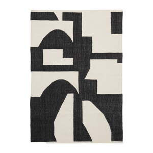 Fekete-krémszínű kétoldalas-kézi szövésű juta keverék szőnyeg 160x230 cm Sotty – Kave Home