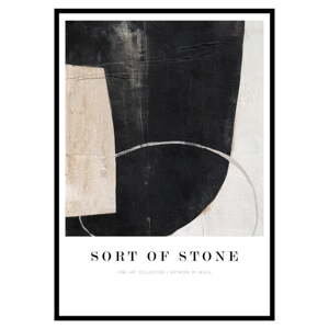 Keretezett poszter 72x102 cm Sort Of Stone   – Malerifabrikken