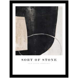Keretezett poszter 32x42 cm Sort Of Stone   – Malerifabrikken