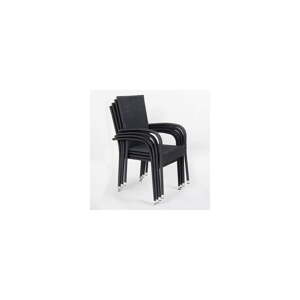 Fekete műanyag kerti szék szett 4 db-os Paris – Bonami Essentials