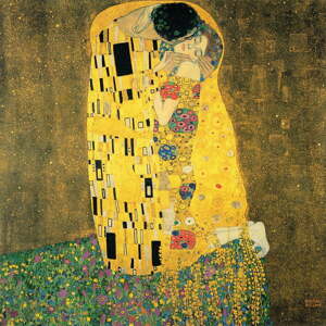 The Kiss másolat, 90 x 90 cm - Gustav Klimt