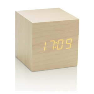 Cube Click Clock világosbézs ébresztőóra sárga LED kijelzővel - Gingko