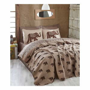 Fil könnyű kétszemélyes barna ágytakaró, 200 x 235 cm