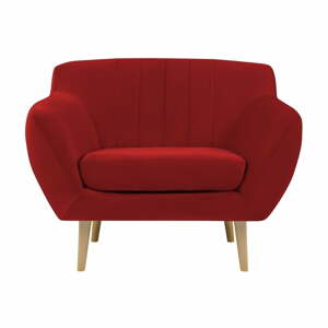 Sardaigne piros bársony fotel - Mazzini Sofas