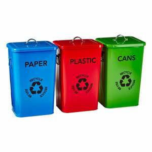 Recycle Bins újrahasznosító szemetes kosár, 3 db - Premier Housewares
