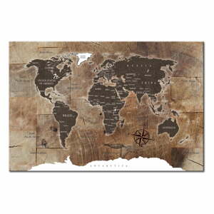 Wooden Mosaic fali világtérkép, 120 x 80 cm - Bimago